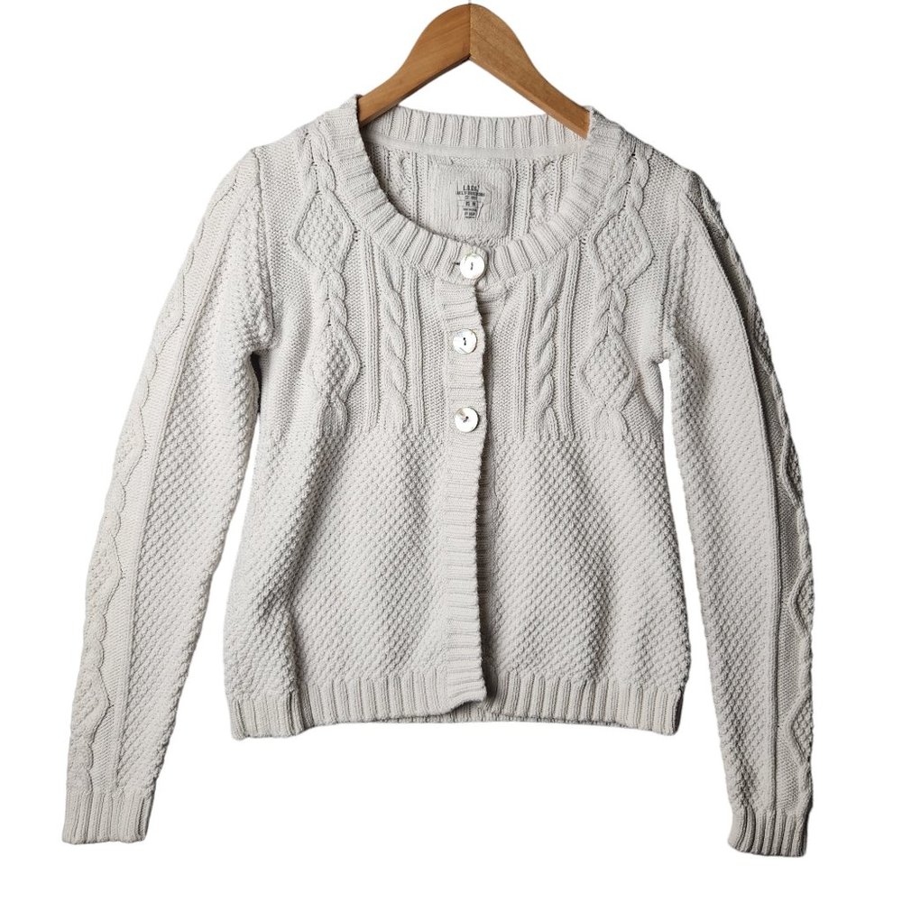 L.O.G.G. 100% Cotton Cable Knit Button Front Sweater Size Medium